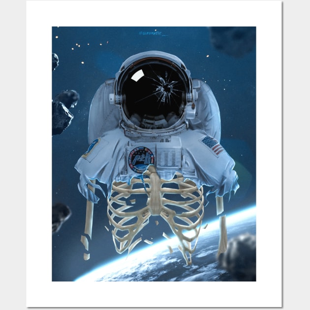 Astronaut Skeleton Wall Art by sidomatic